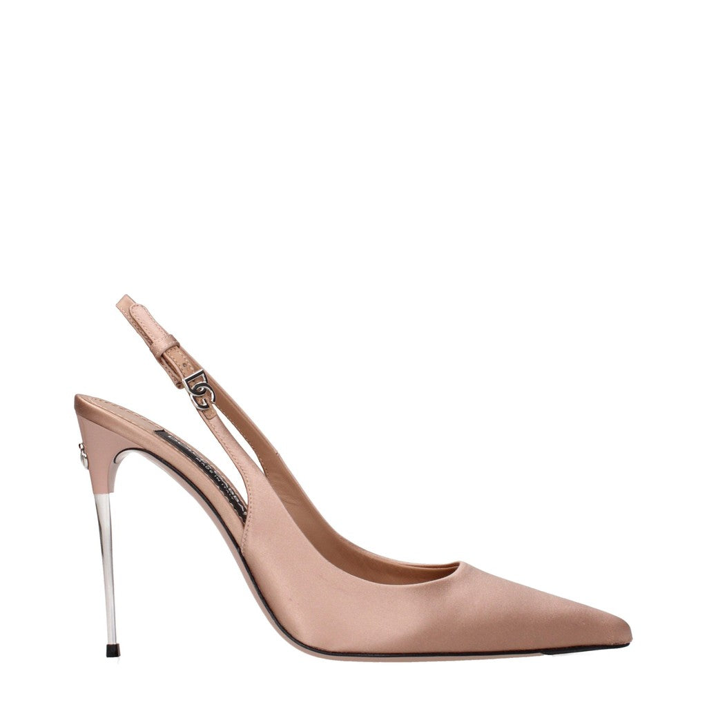 Dolce & Gabbana Pumps met gesp en puntige neus – Beige / Roze