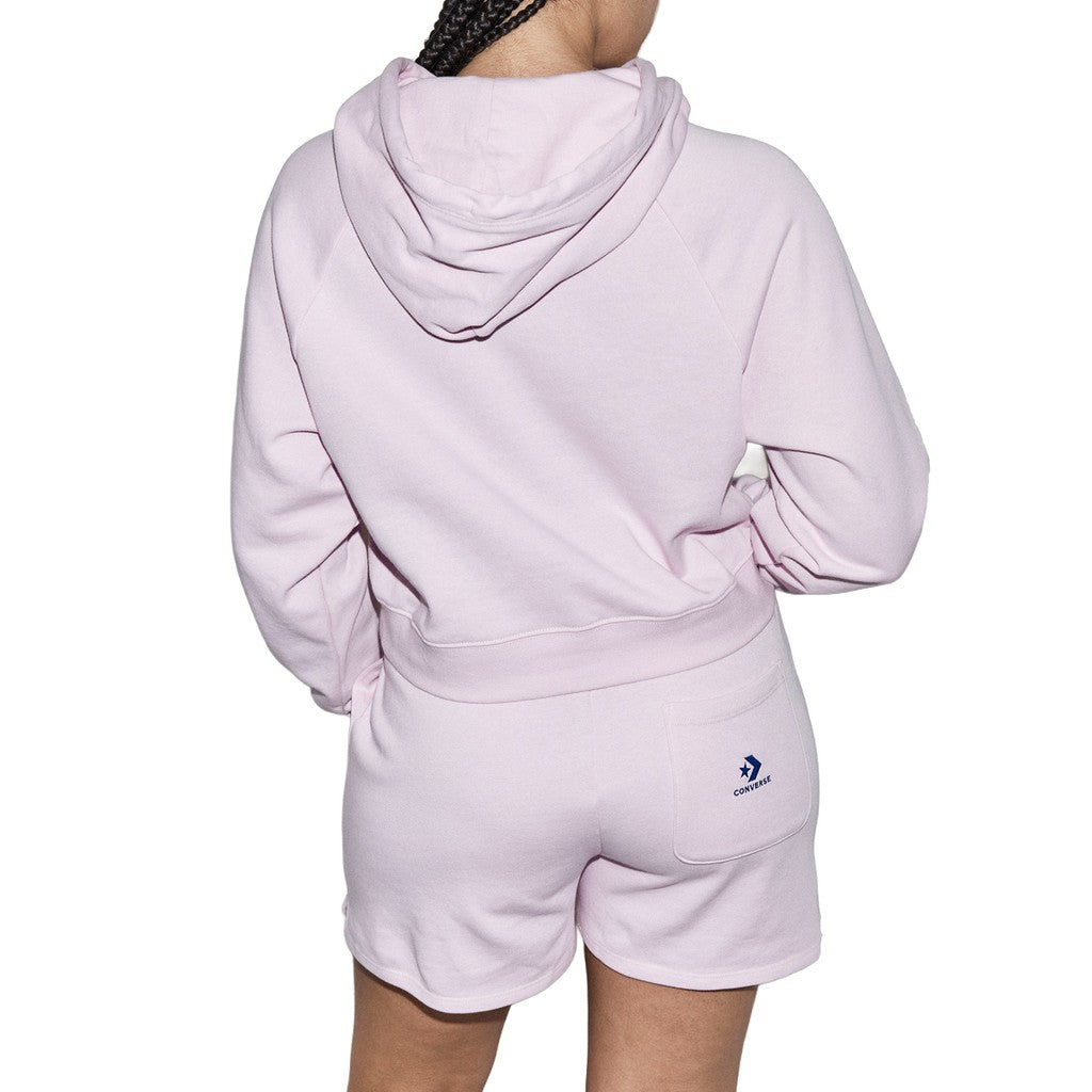 Converse Cropped hoodie van geborstelde stof – Roze