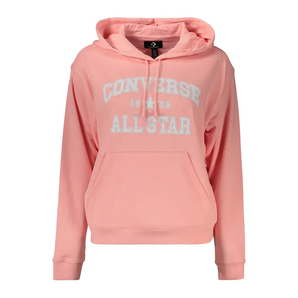 Converse Tweekleurige cropped hoodie van geborstelde stof – Koraal