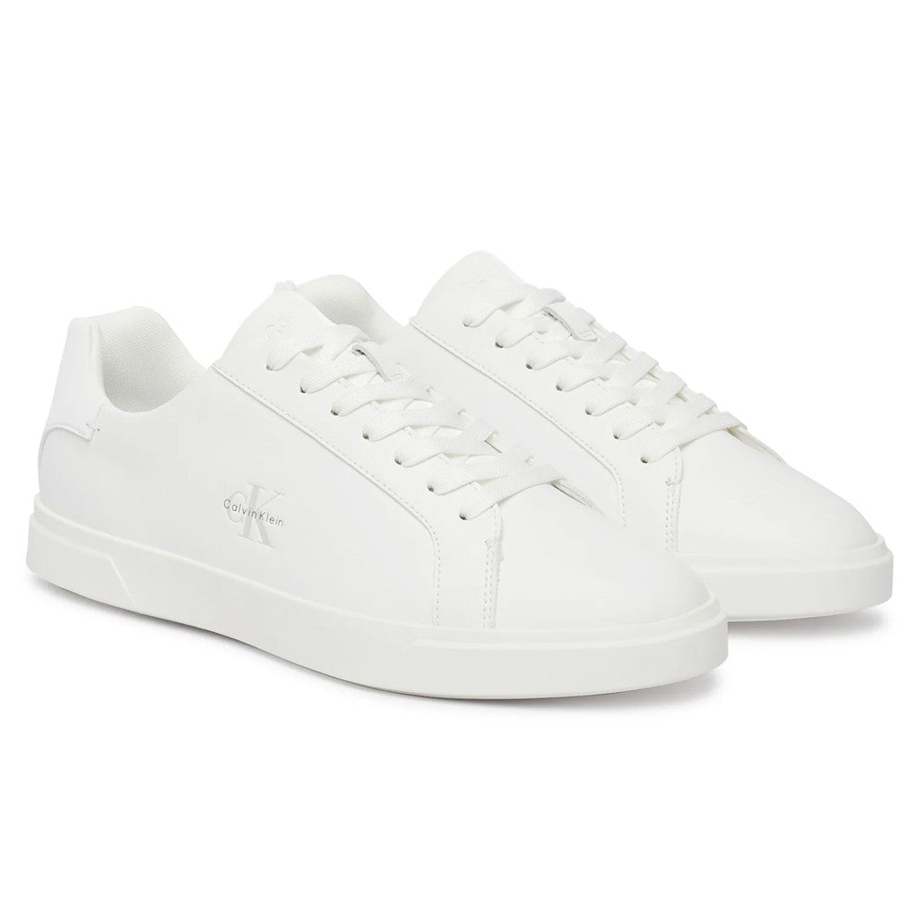 Calvin Klein Tweekleurige sneakers met veters en logo – Wit