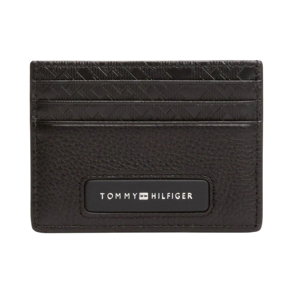 Tommy Hilfiger Leren kaarthouder – Zwart