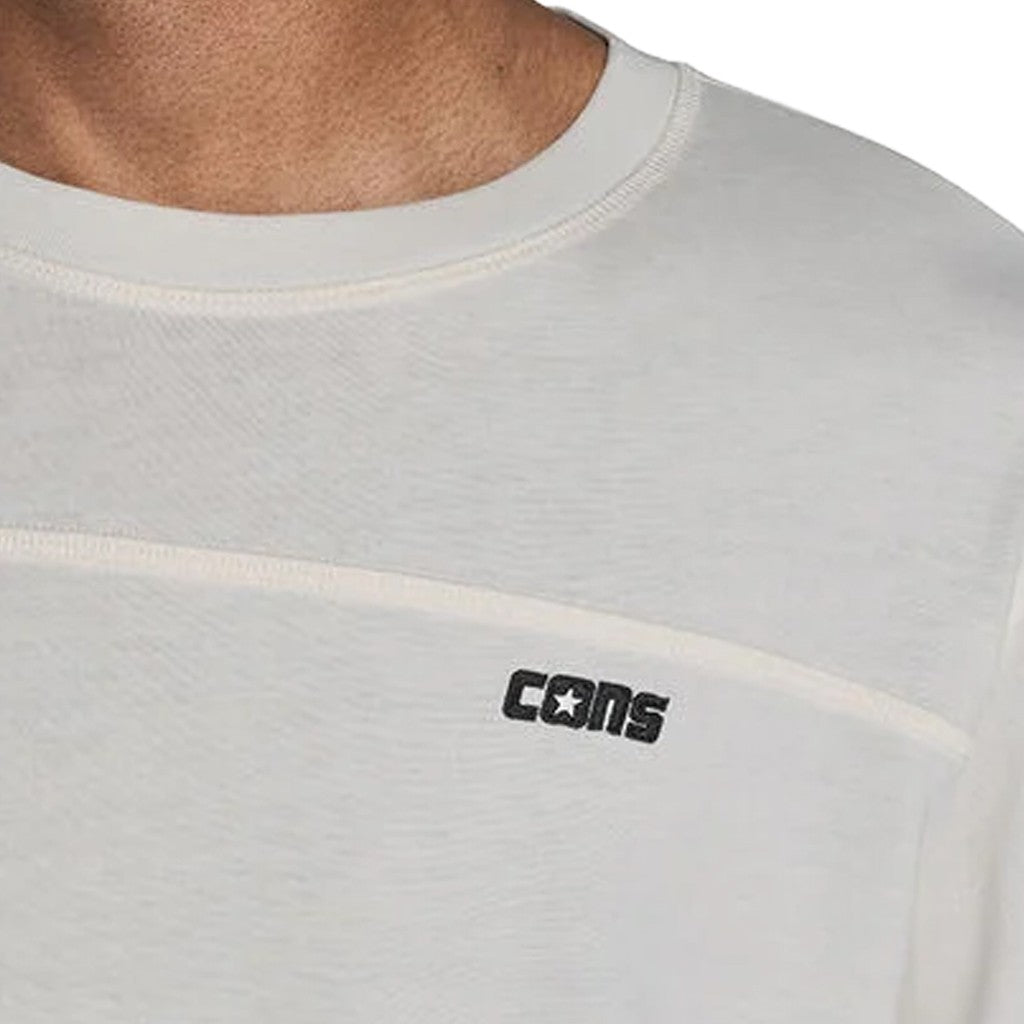 Converse T-shirt met lange mouwen en geborduurd logo – Wit