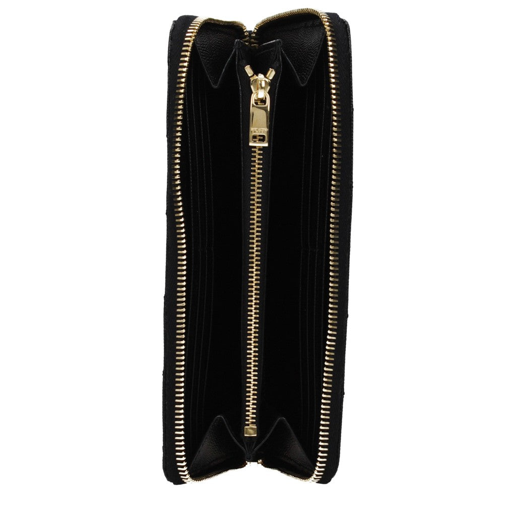 Saint Laurent Ruime portemonnee met goudkleurige details – Zwart
