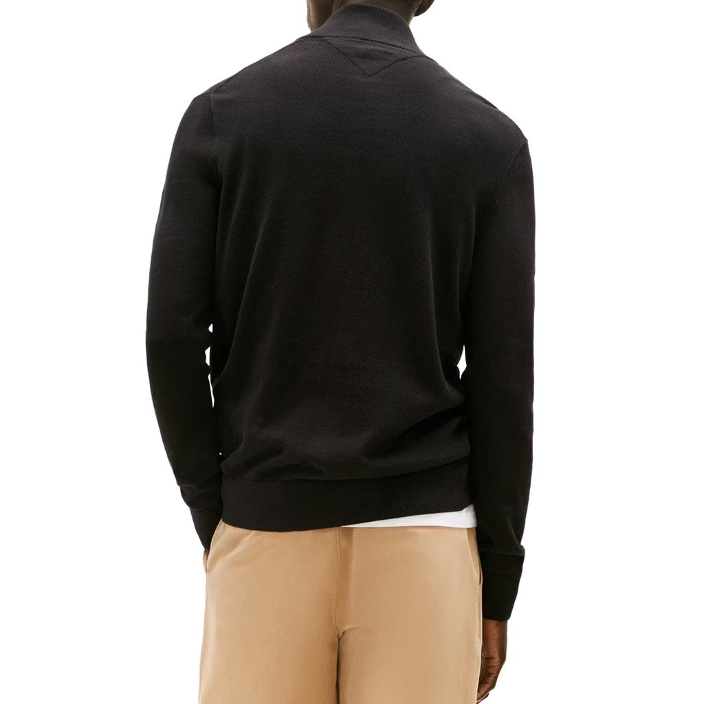 Tommy Hilfiger Trui met halve rits en lange mouwen – Zwart