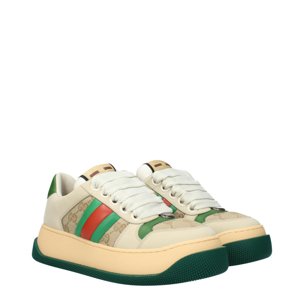 Gucci Screener Sneakers – Beige / Groen