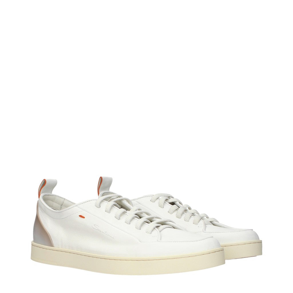 Santoni Off-Duty Sneakers met vetersluiting – Wit