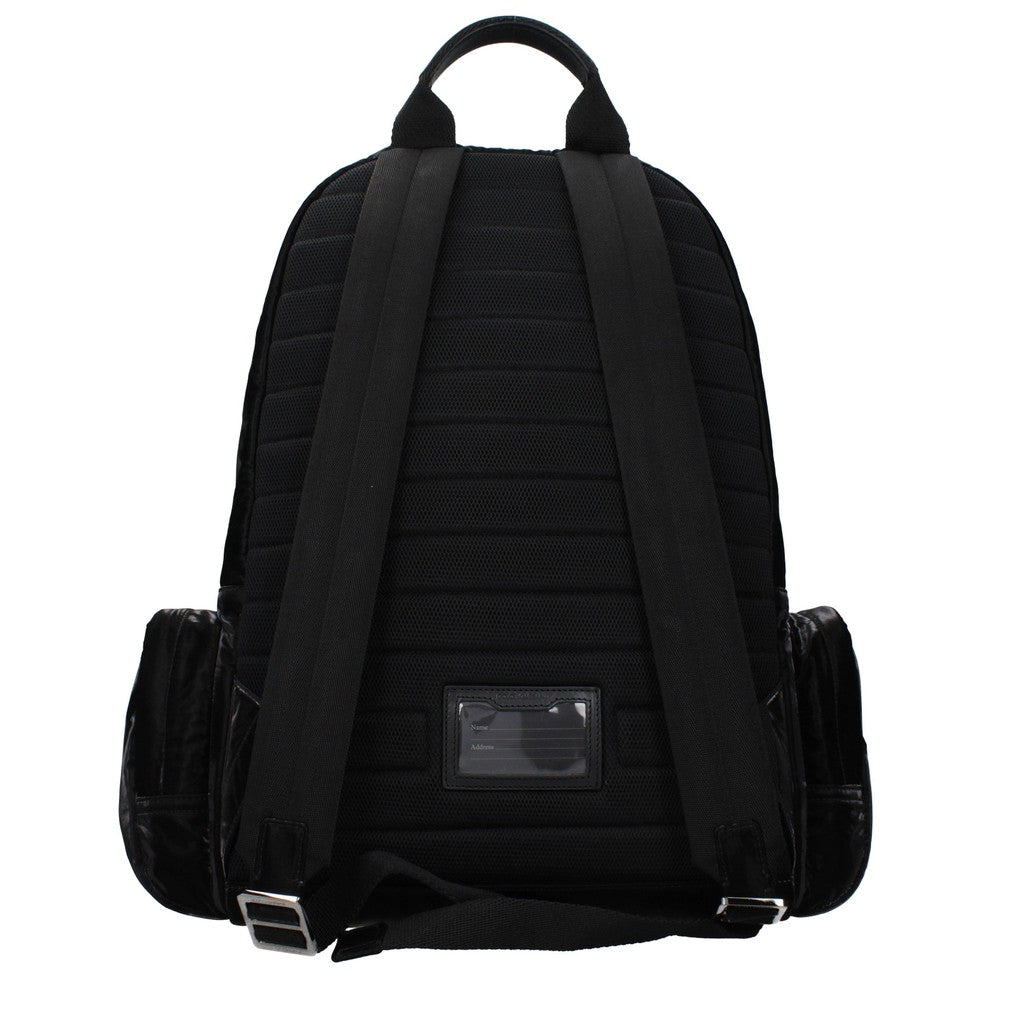 Dolce & Gabbana Rugzak van nylon en leer met ritssluiting – Zwart