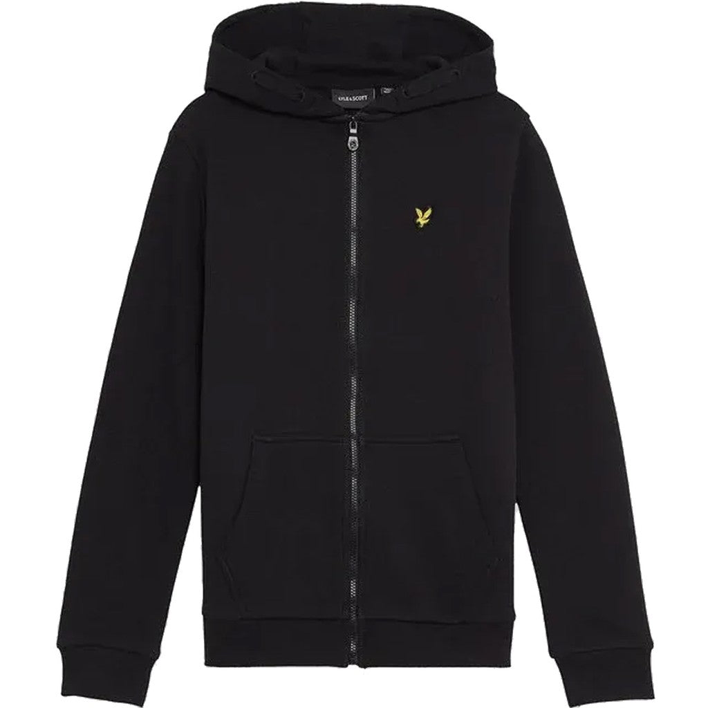 Lyle & Scott Kids Hoodie met rits en geborduurd logo – Zwart