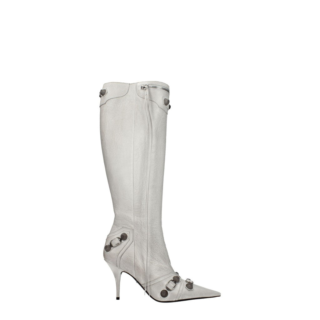 Balenciaga Knife Leren laarzen met hoge hak – Grijs