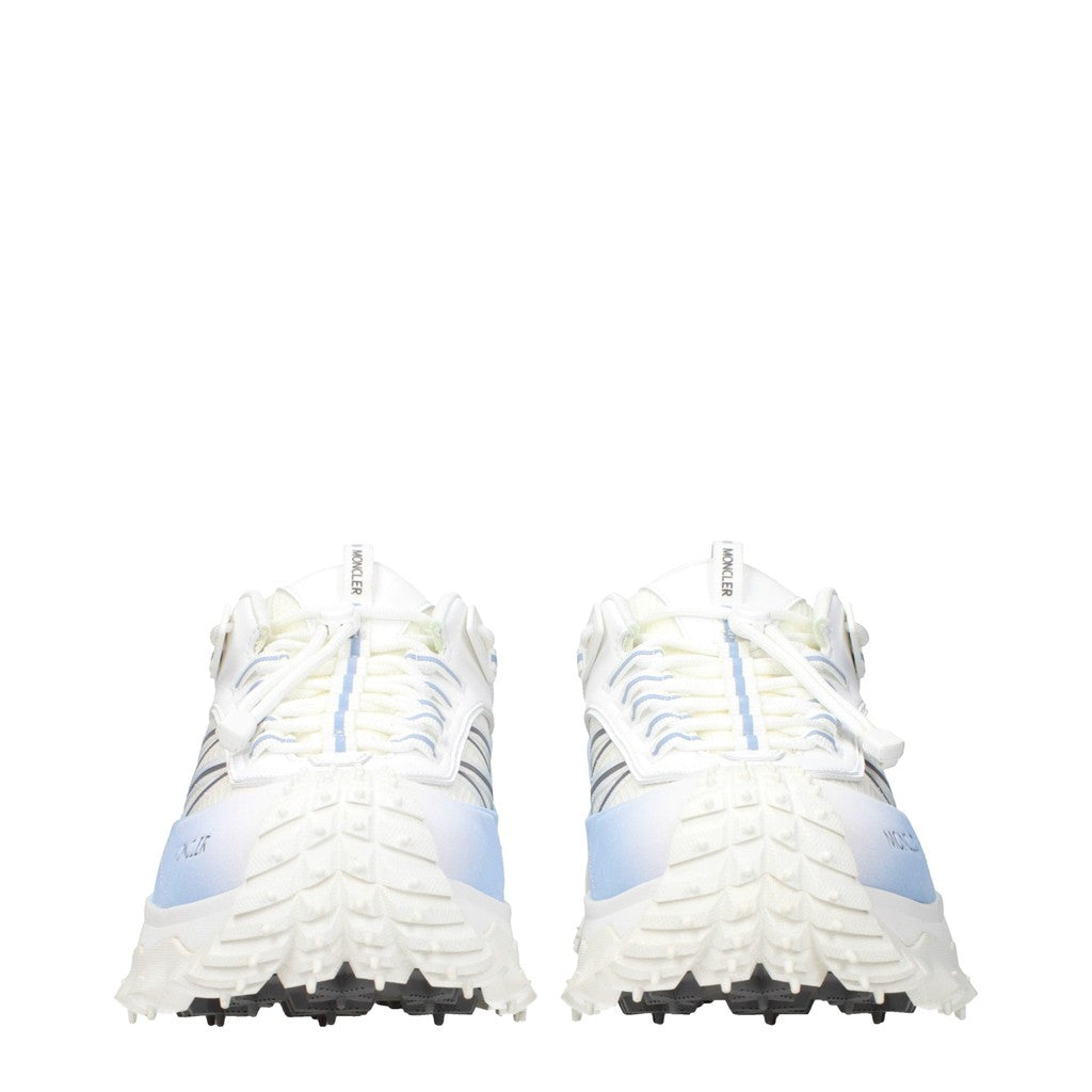 Moncler Trailgrip Sneakers van leer en stof met trekkoord – Lichtblauw / Wit