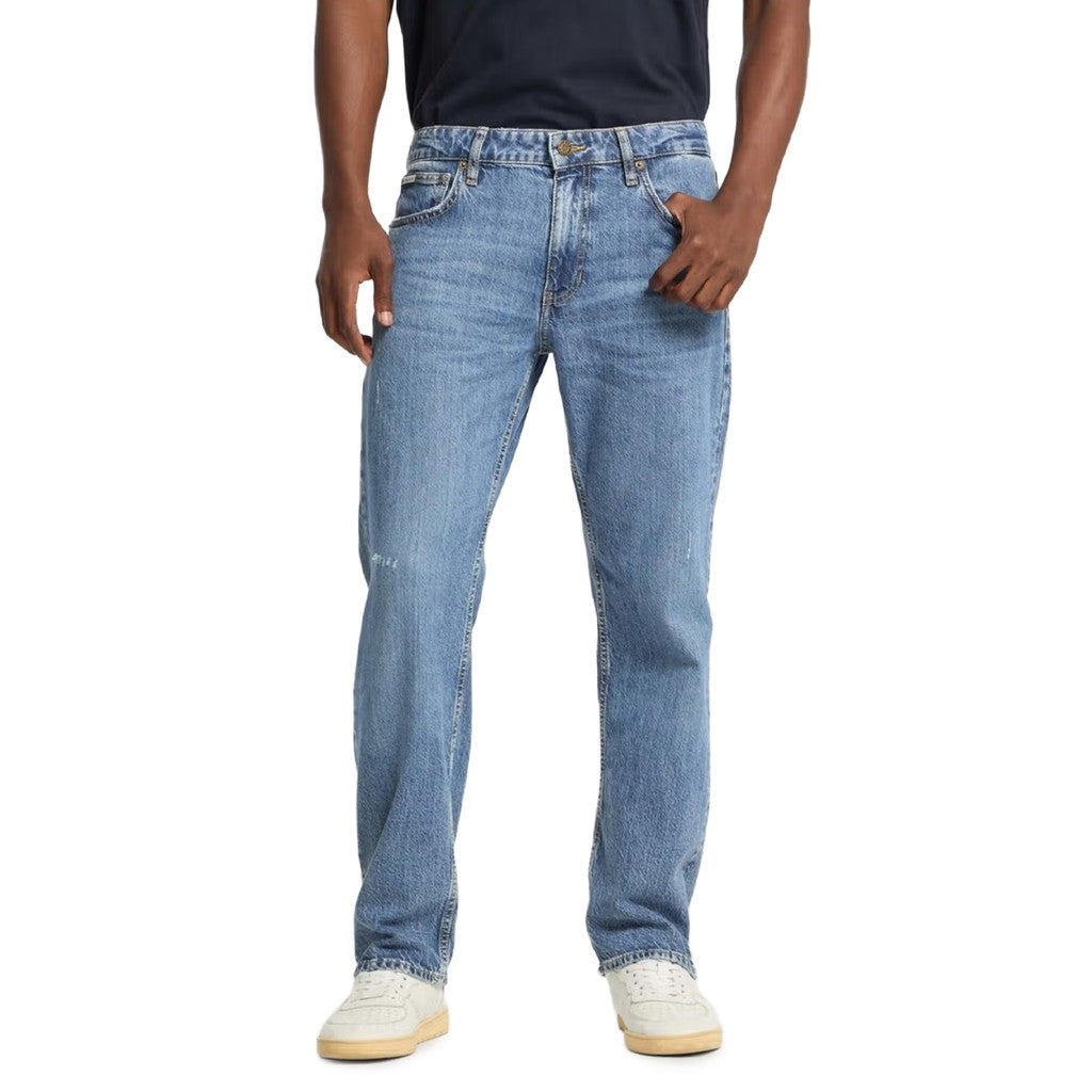 Guess Katoenen straight fit jeans – Middenblauw