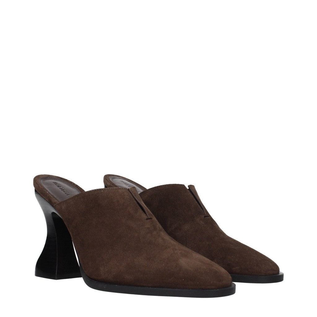Bottega Veneta Muiltjes van suède met hak – Bruin
