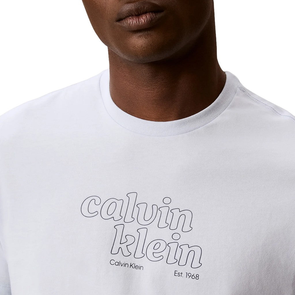 Calvin Klein Tweekleurig T-shirt met logo – Wit