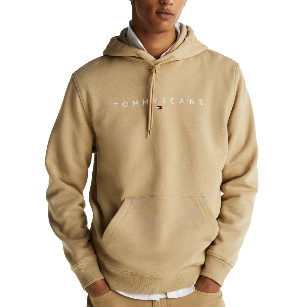 Tommy Jeans Regular Fit Hoodie met fleece binnenkant – Beige