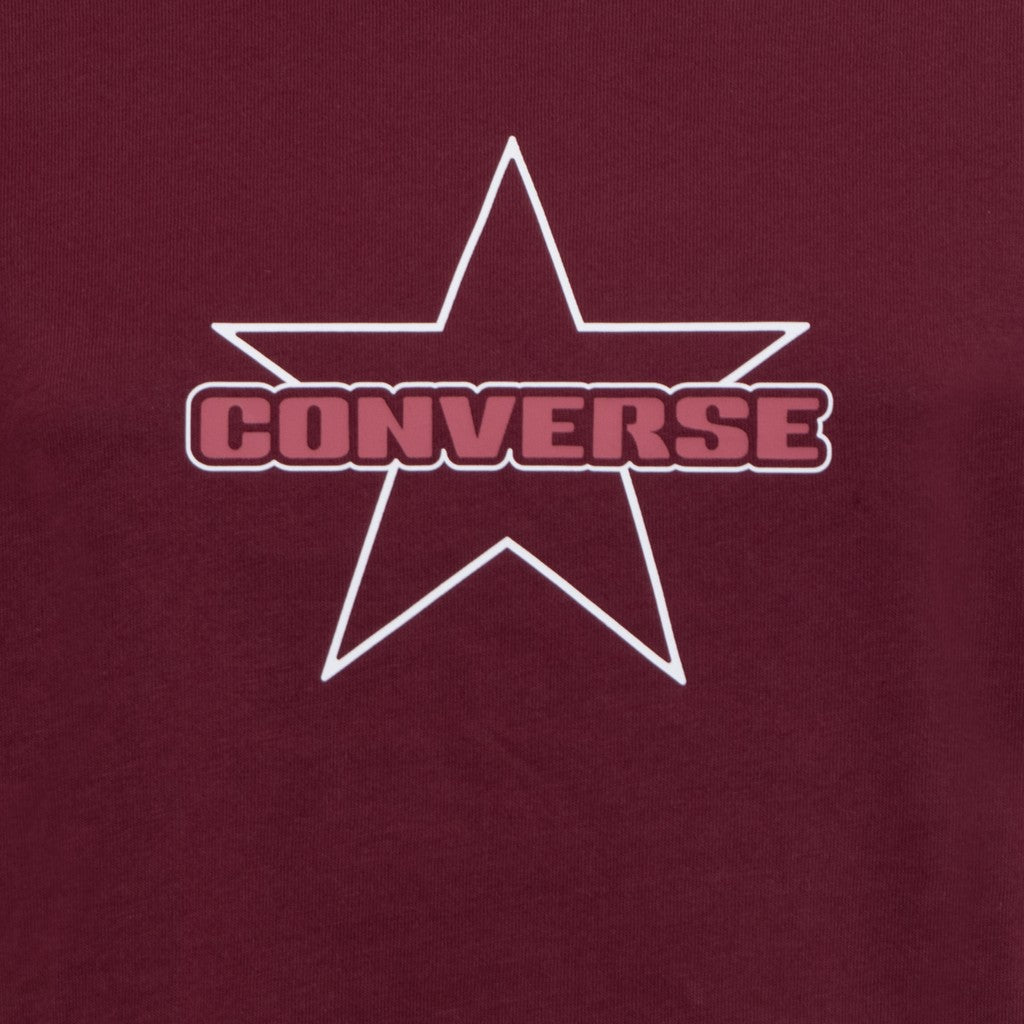 Converse T-shirt met ronde hals en logo – Bordeaux