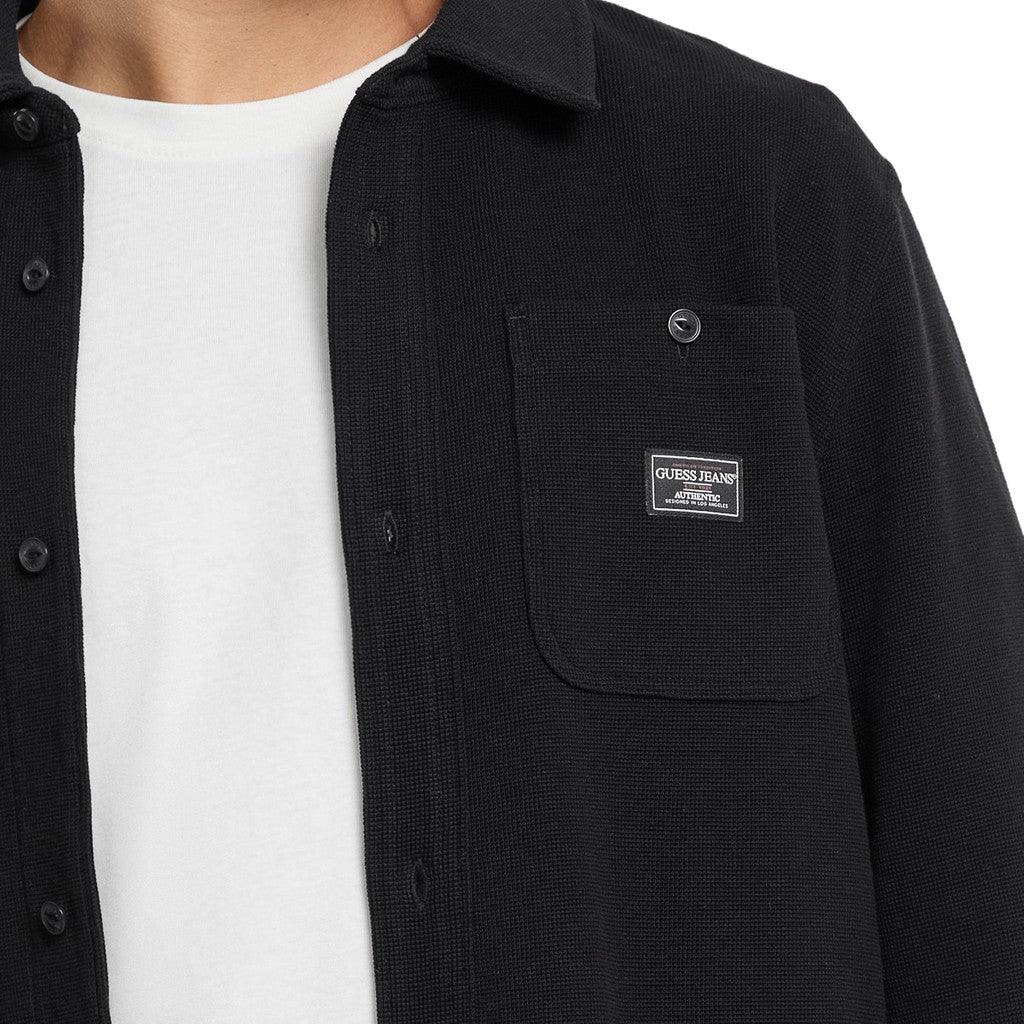 Guess Katoenen overhemd met knoopsluiting – Zwart