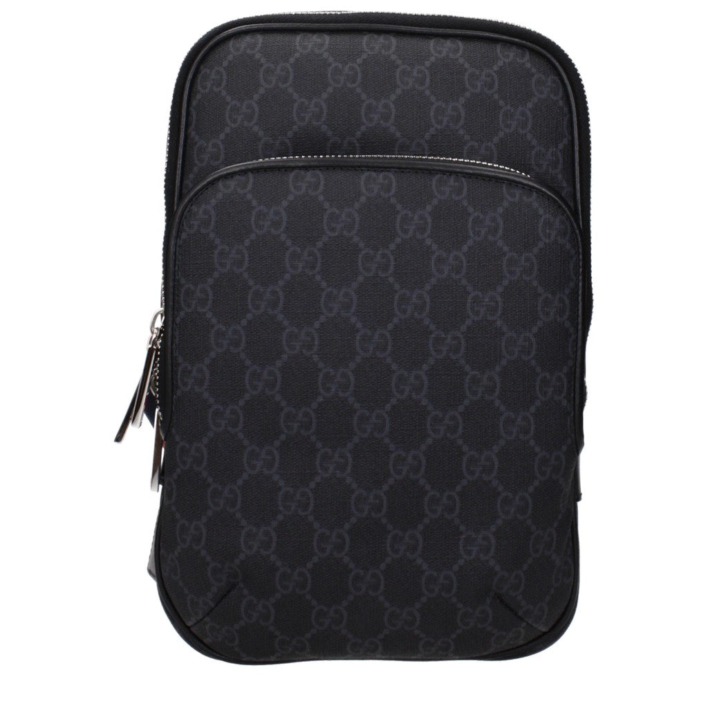Gucci Staande crossbodytas van stof en leer – Zwart