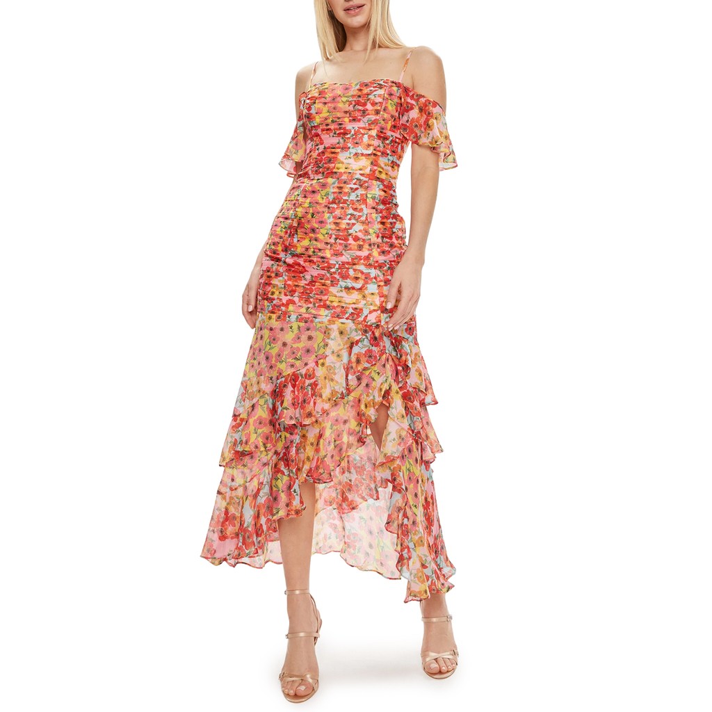 Guess Mouwloze midi-jurk met bloemendessin – Meerkleurig