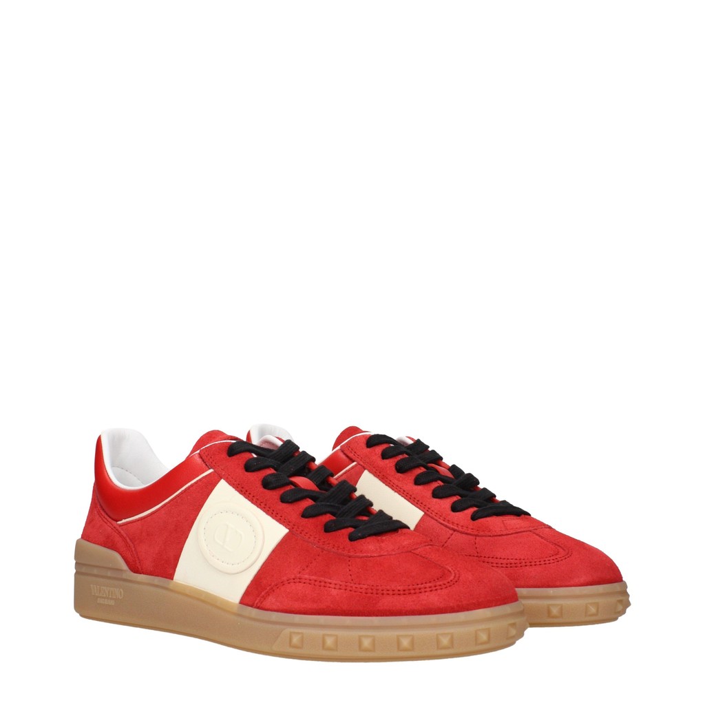 Valentino Garavani Upvillage Sneakers van suède en leer – Rood / Wit