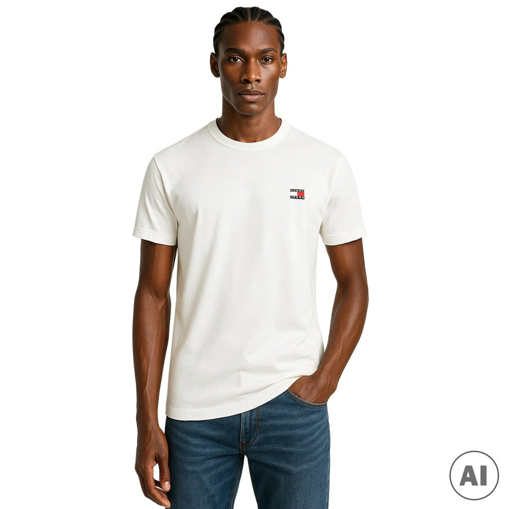 Tommy Jeans Regular Fit T-shirt met geborduurd logo – Ecru