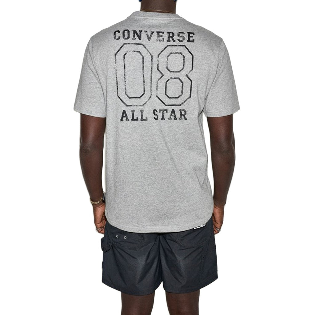 Converse T-shirt met print en bedrukt logo – Grijs
