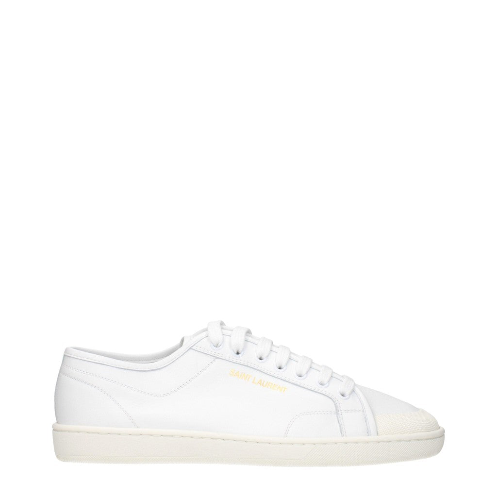 Saint Laurent Greenwich Sneakers met goudkleurige details – Wit