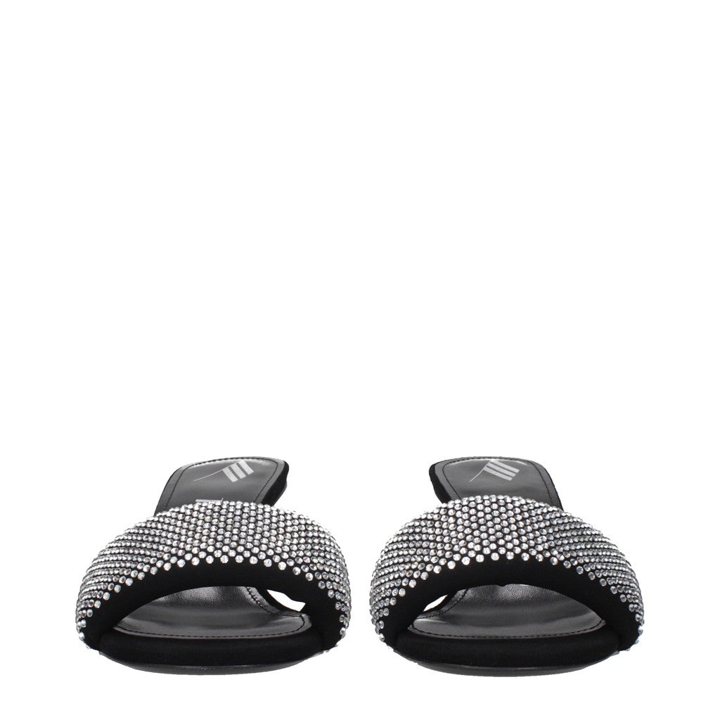 Prada Sandalen met hak en open neus – Zwart / Zilver