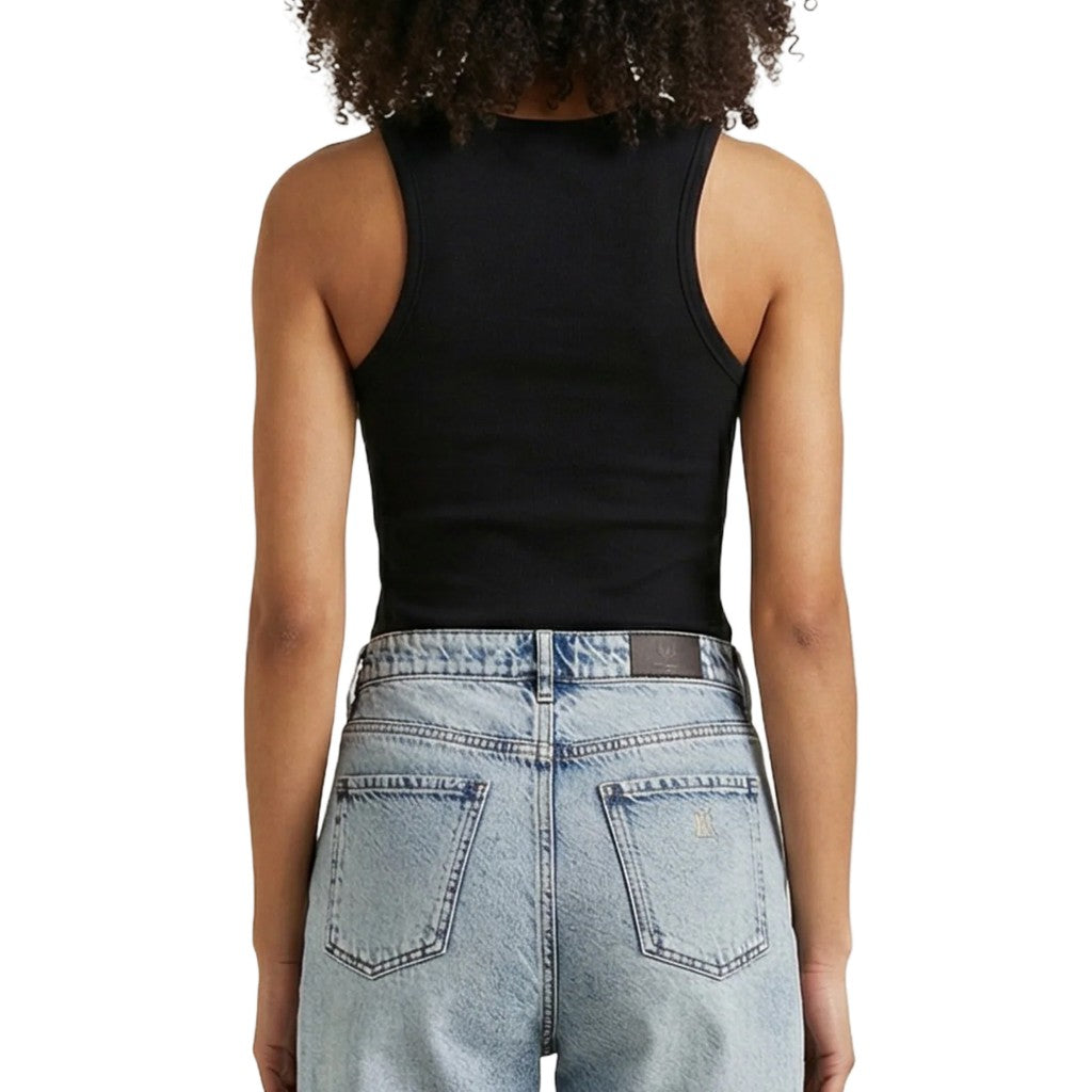 Karl Lagerfeld Geribde tanktop – Zwart