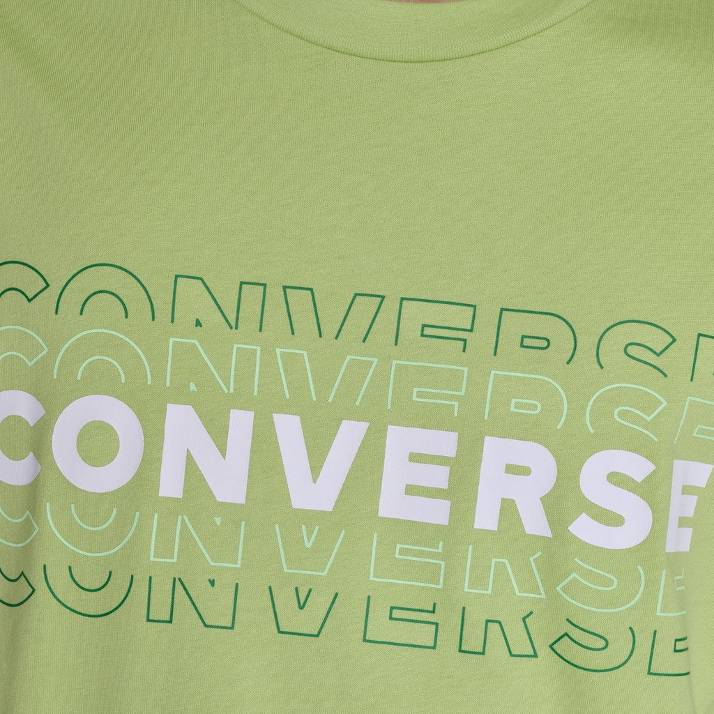 Converse T-shirt met ronde hals en bedrukt logo – Groen