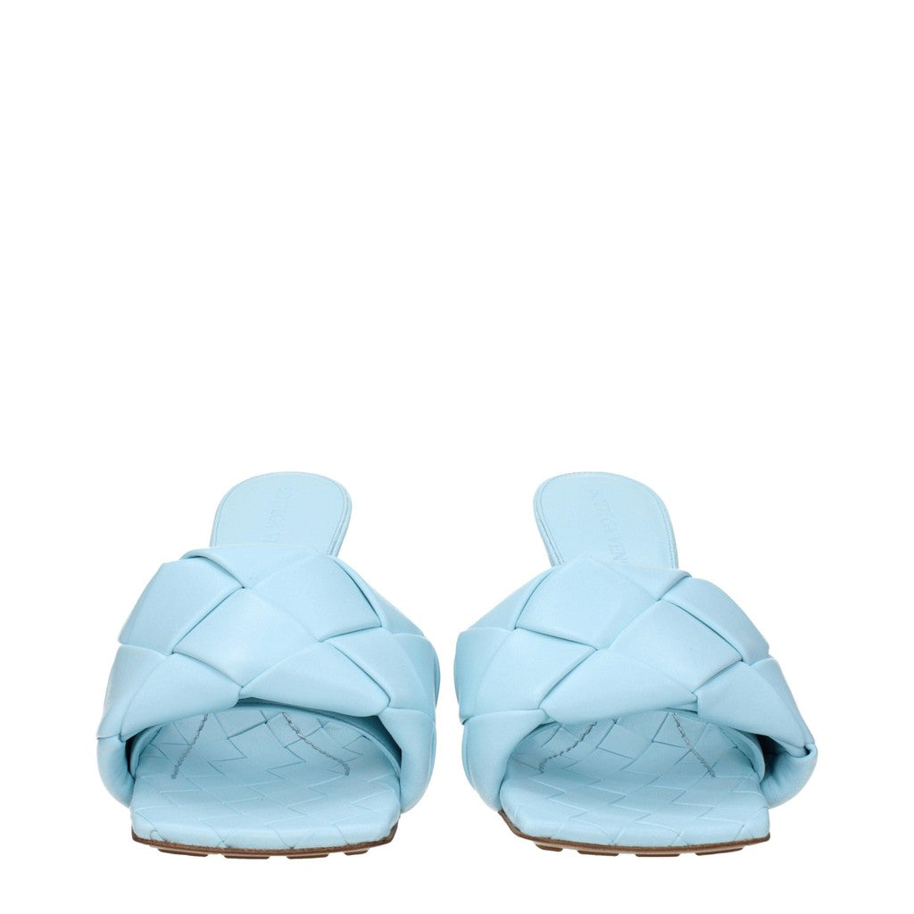 Bottega Veneta Leren sandalen met hak en leren zool – Lichtblauw