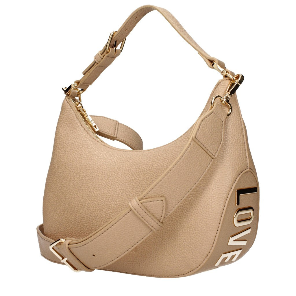 Love Moschino Schoudertas met zilverkleurige details – Beige