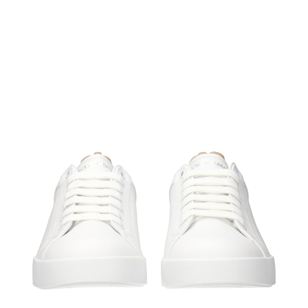 Dolce & Gabbana Sneakers van leer en suède met veters – Wit / Bruin