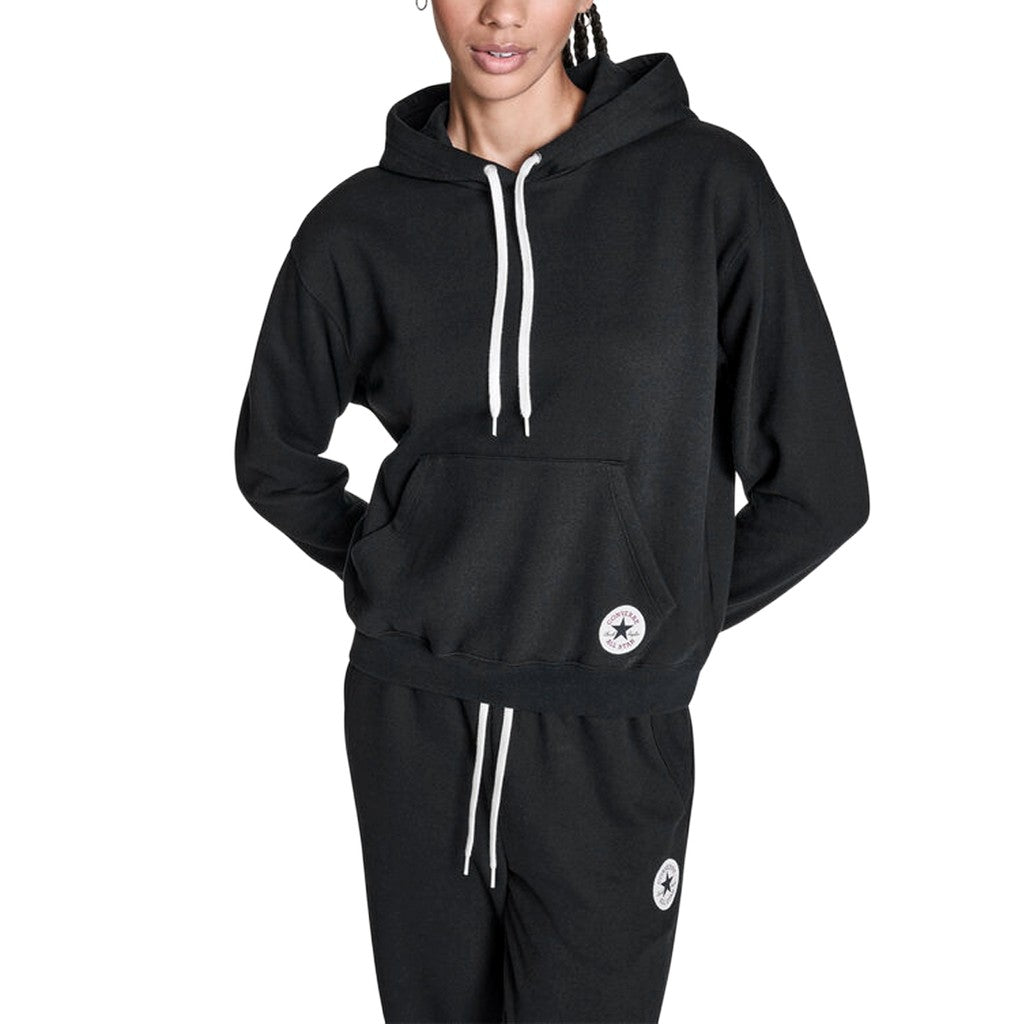 Converse Cropped hoodie van geborstelde stof – Zwart