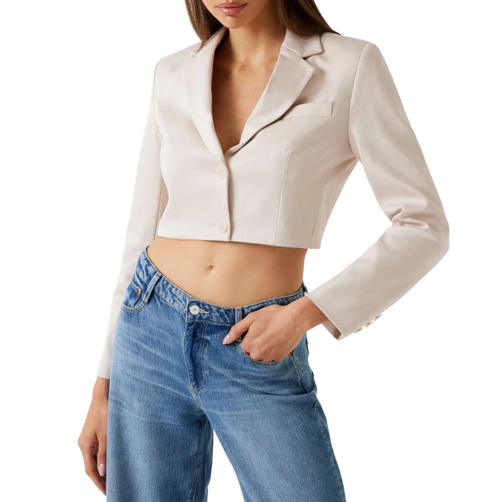 Guess Korte blazer met knoopsluiting – Beige