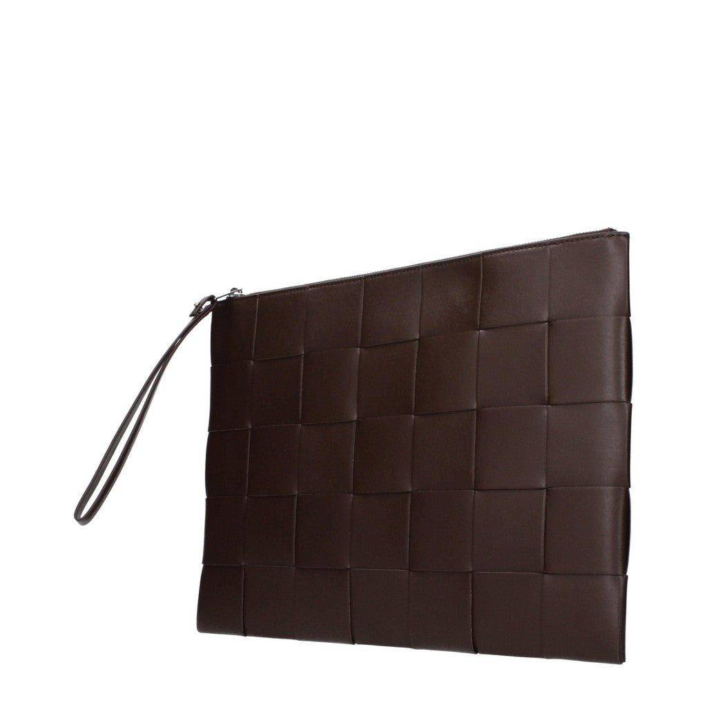 Bottega Veneta Grote clutch met ritssluiting – Bruin