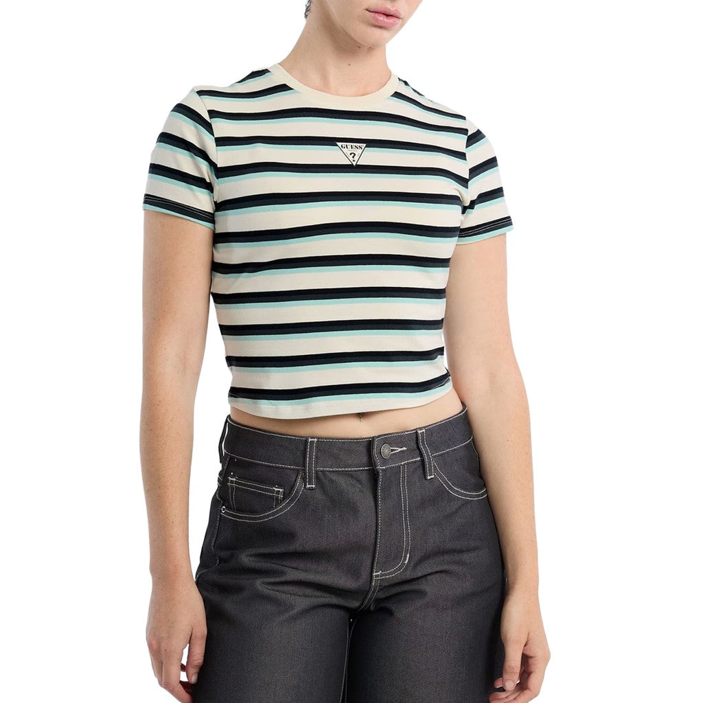 Guess T-shirt met strepen – Beige