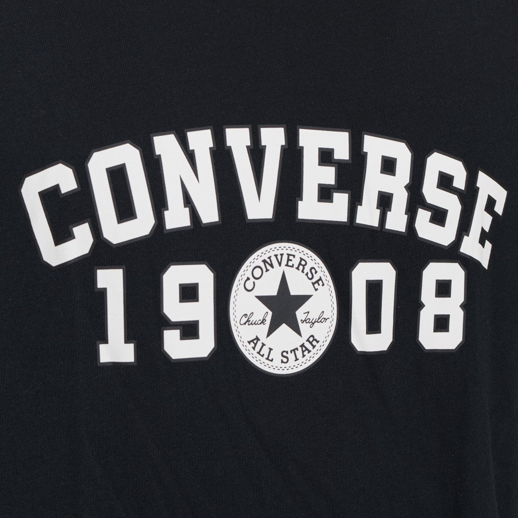 Converse T-shirt met ronde hals en bedrukt logo – Zwart