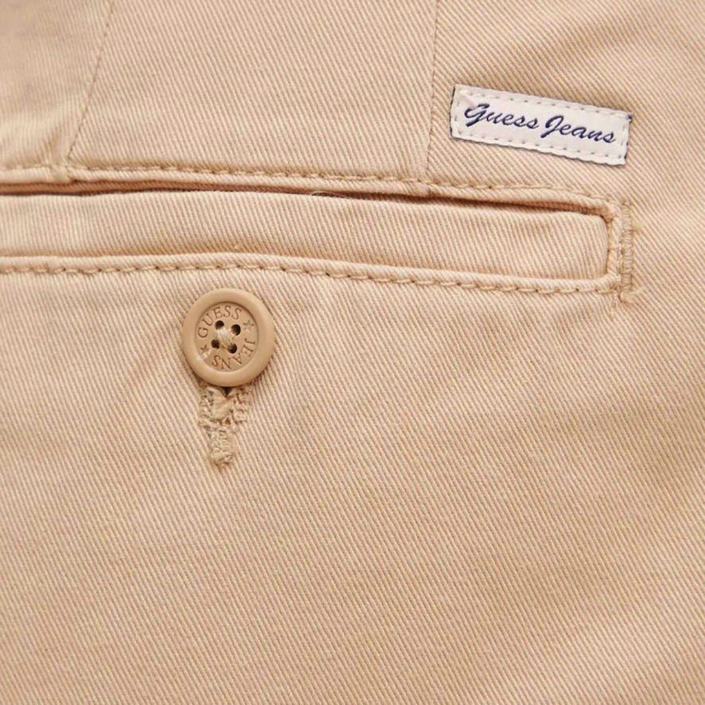 Guess Broek met vier zakken en logo – Beige