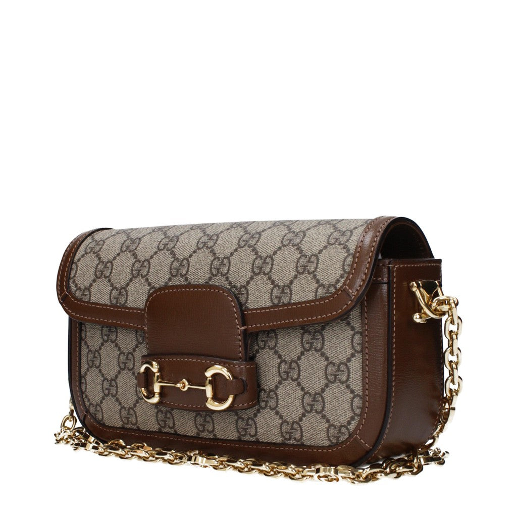 Gucci Horsebit 1955 Schoudertas van stof en leer – Beige / Bruin