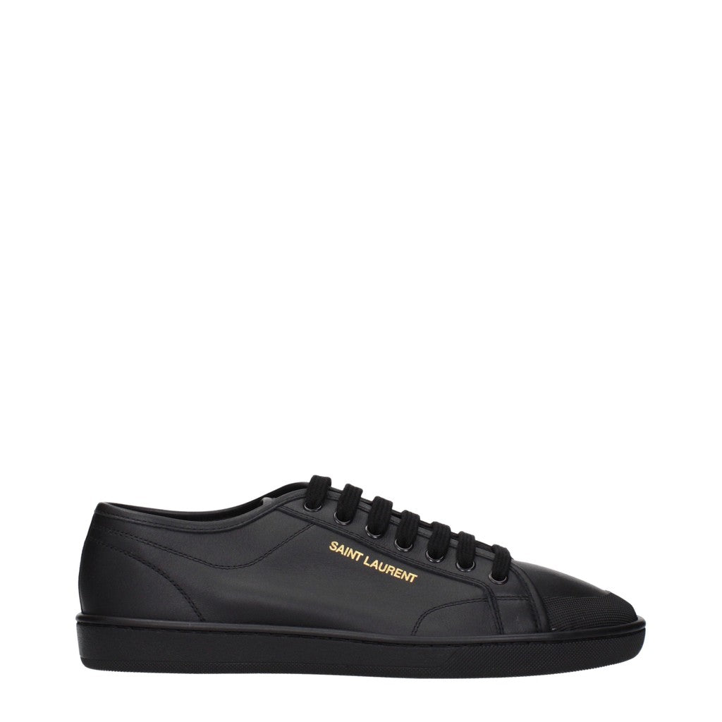 Saint Laurent Greenwich Sneakers met goudkleurige details – Zwart