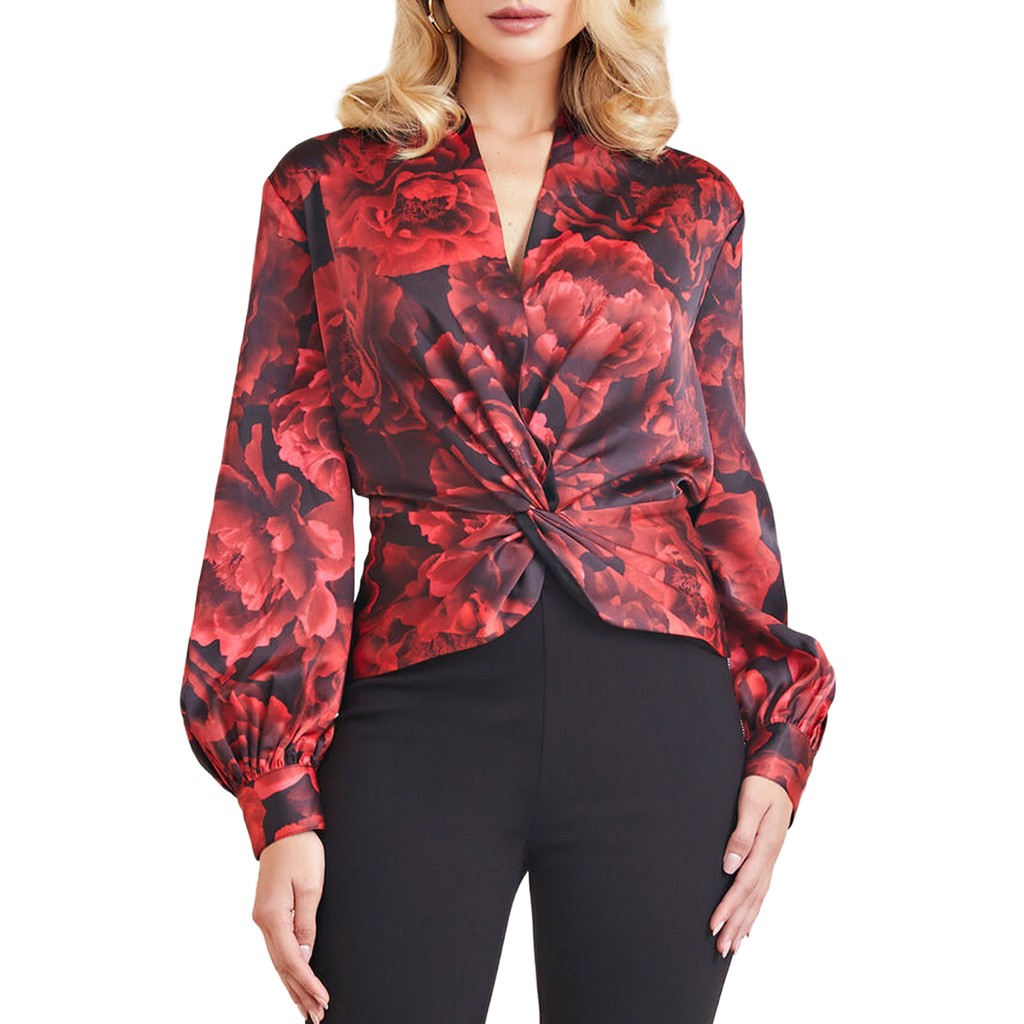 Guess Blouse met bloemendessin en lange mouwen – Meerkleurig