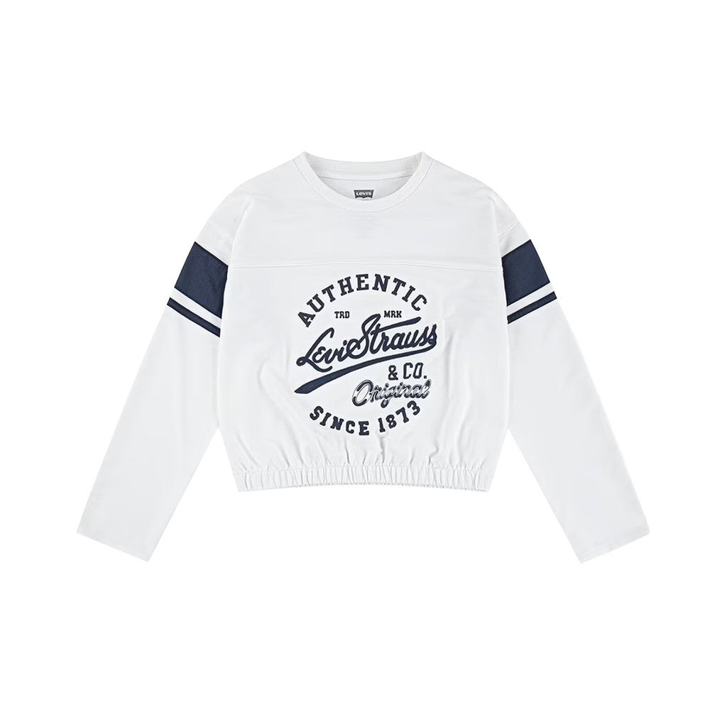 Levi's Kids Tweekleurige sweater met bedrukt logo – Wit