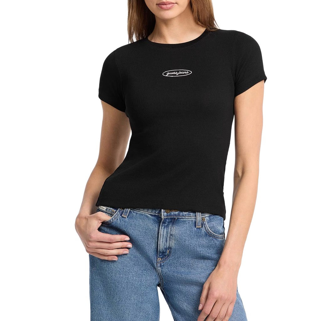 Guess Effen T-shirt met logo – Zwart