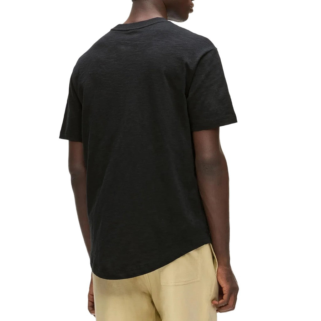Karl Lagerfeld Slub T-shirt met afgeronde zoom – Zwart