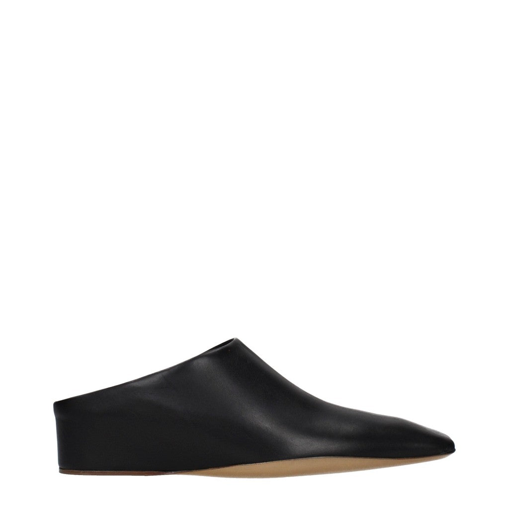 Jil Sander Muiltjes met vierkante neus – Zwart