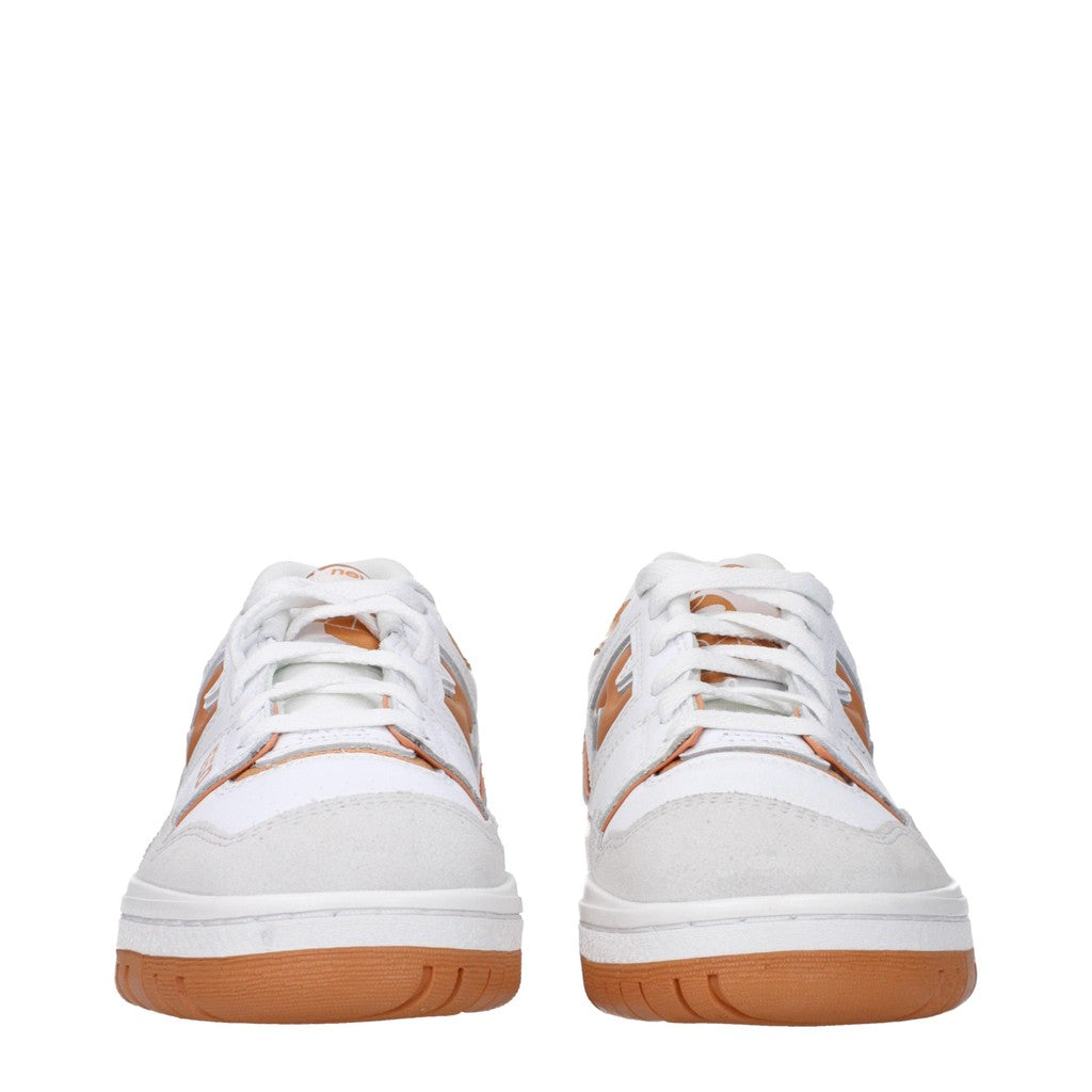 New Balance 550 Sneakers van leer en stof – Wit / Bruin