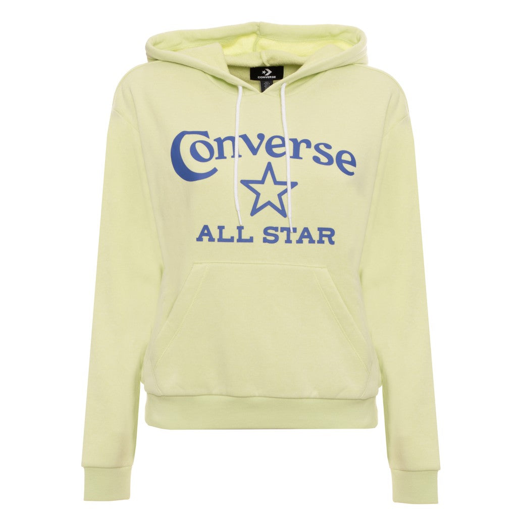 Converse Tweekleurige hoodie met fleece en bedrukt logo – Groen