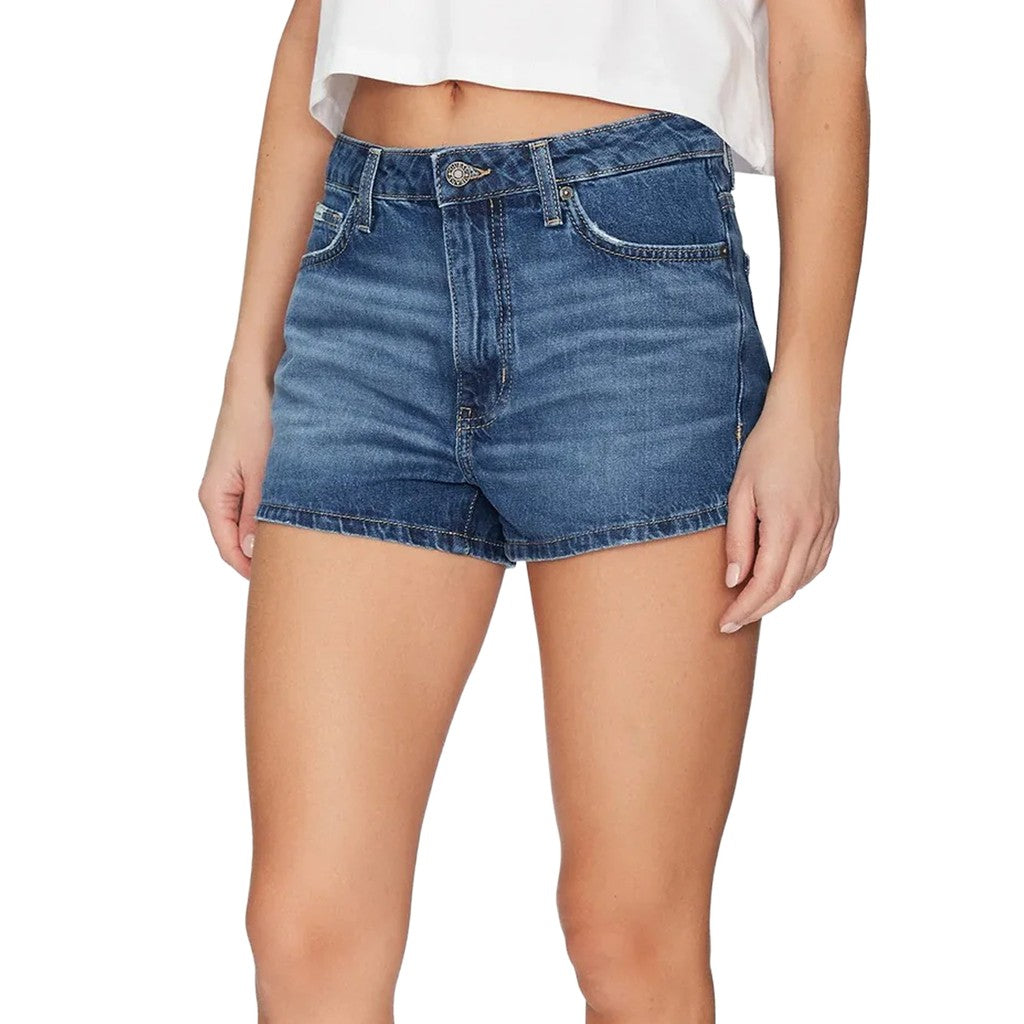 Guess Short met zakken en sluiting met rits en knoop – Middenblauw