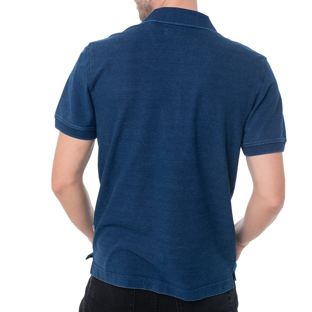Guess Effen polo met logoborduring – Blauw