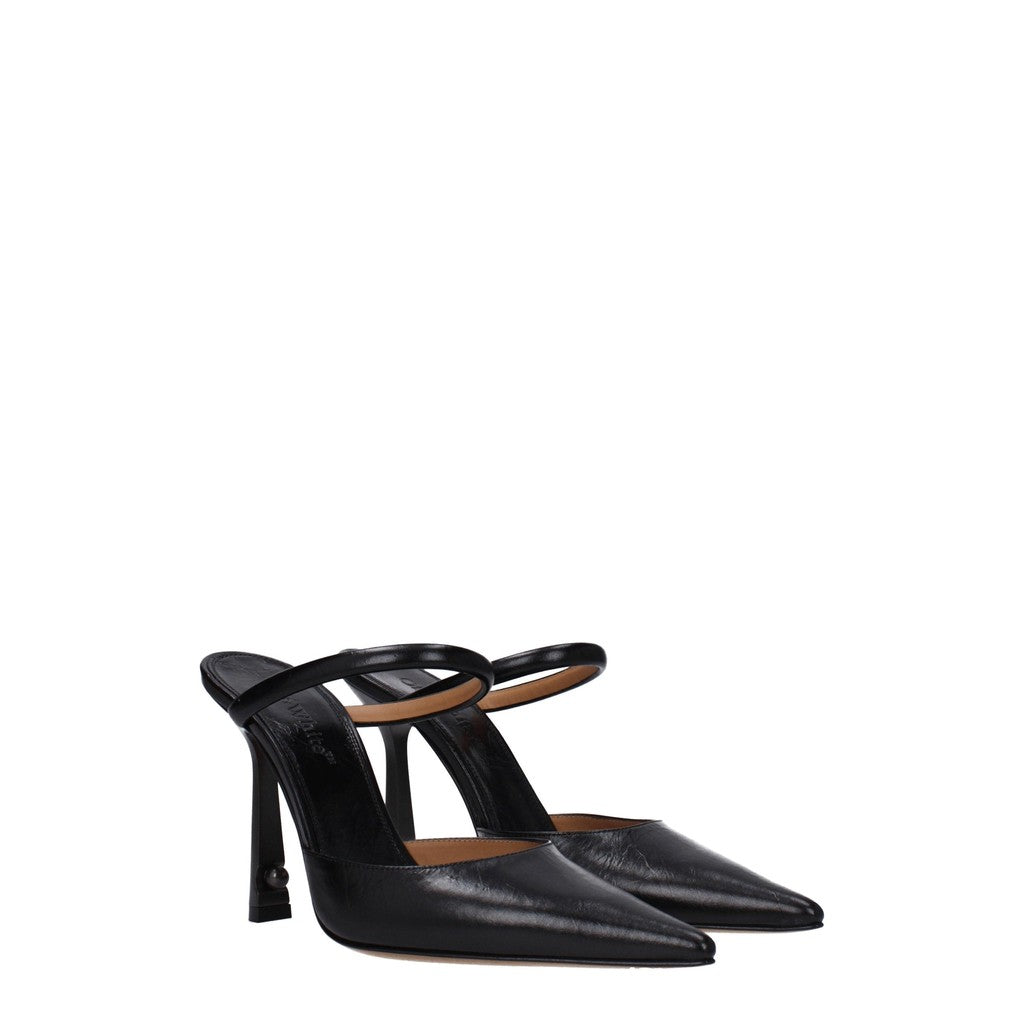 Off-White Leren muiltjes – Zwart